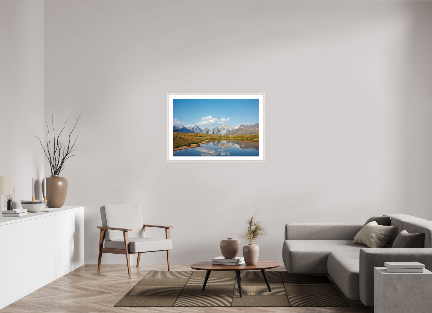 105 x 70 cm, Holzrahmen 5cm rand Mountain
