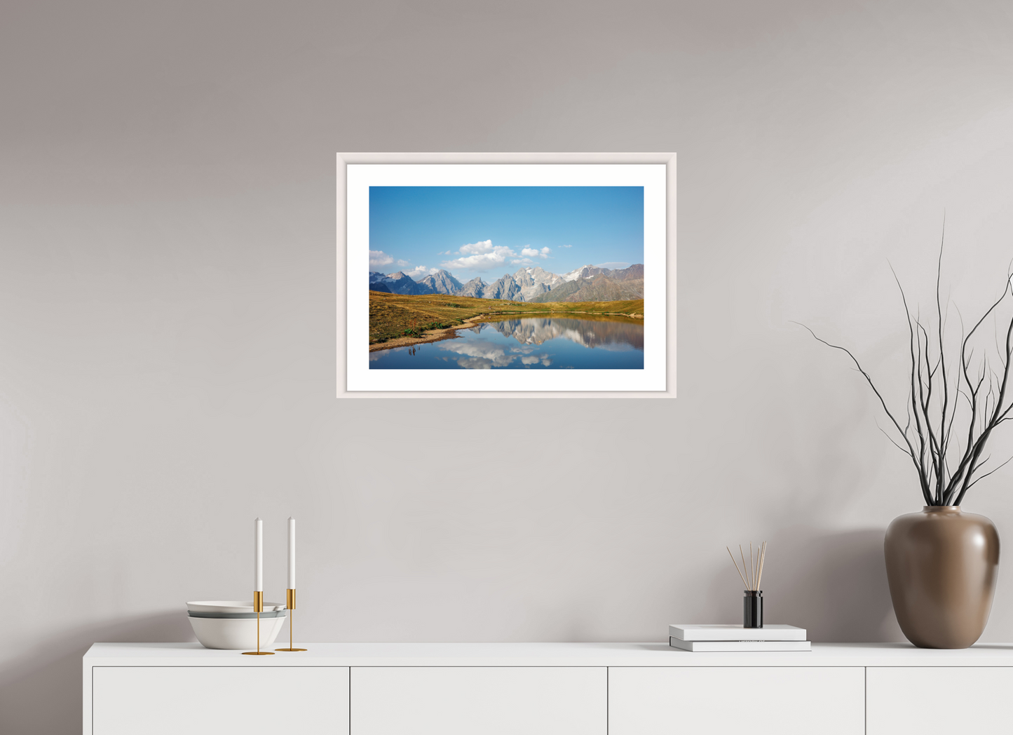60 x 40 cm, Holzrahmen 5cm rand Mountain